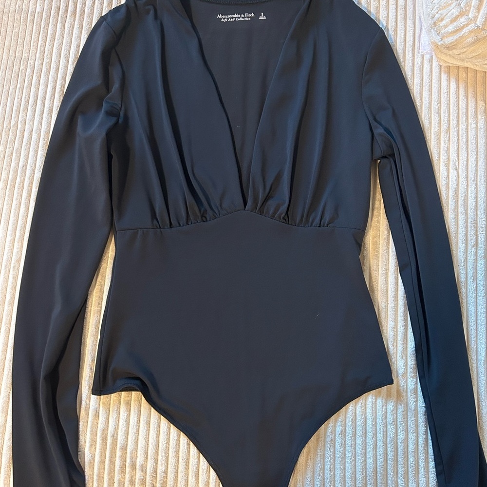 Abercrombie & Fitch Black Long Sleeve Bodysuit